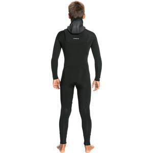 2021 Quiksilver Boys Sessions 4/3mm Chest Zip Hooded Wetsuit EQBW203005 - Black